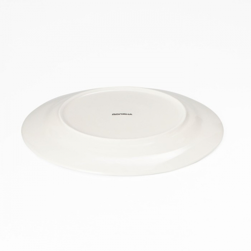 Тарелка фарфоровая обеденная Доляна «Праздничное настроение», d=25,5 см, цвет белый