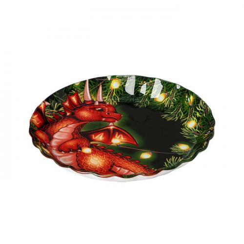 Блюдо стеклянное сервировочное Доляна «Дракоша», 19×2,1 см