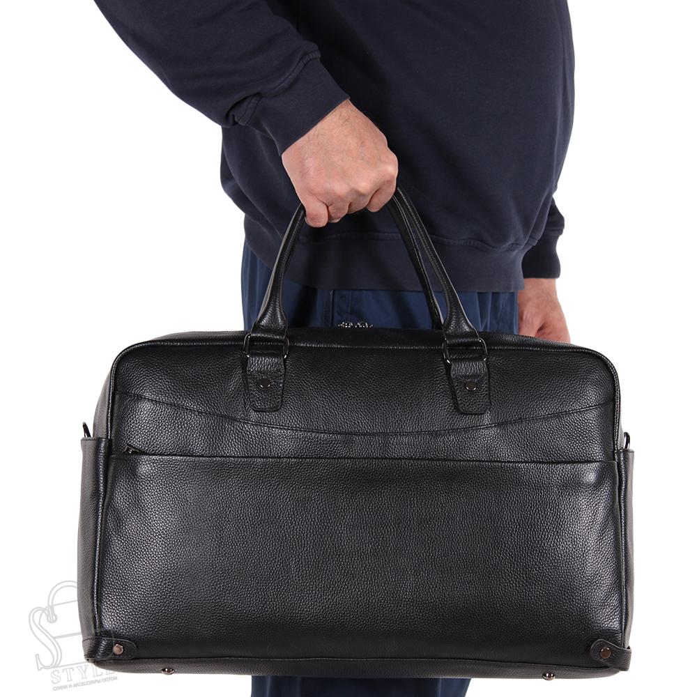 Сумка дорожная кожаная 8061G black S-Style