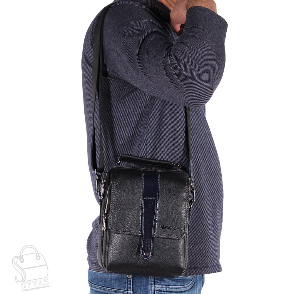 Сумка мужская кожаная 67716 black Zinimxs