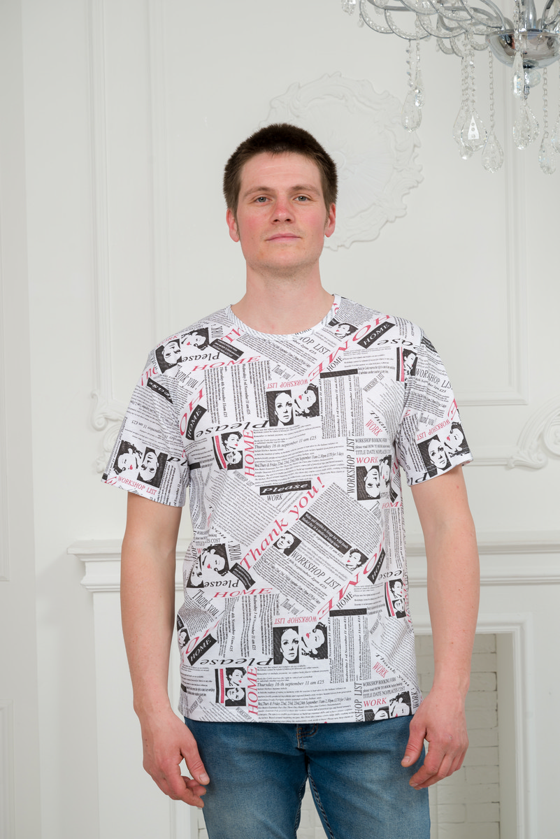 Футболка мужская из кулирки газета