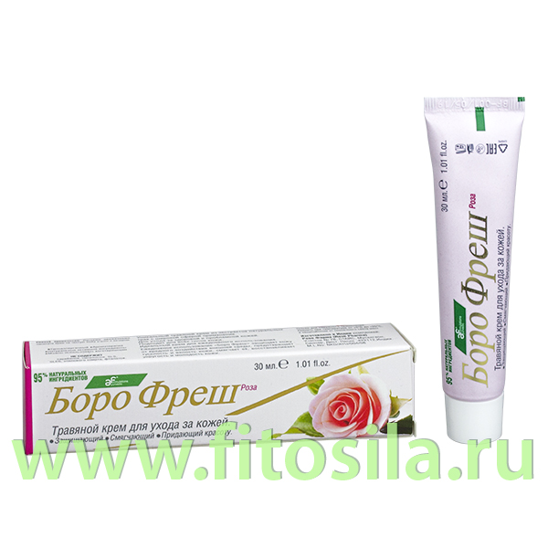 Боро Фреш - Роза травяной крем для кожи, 30 г