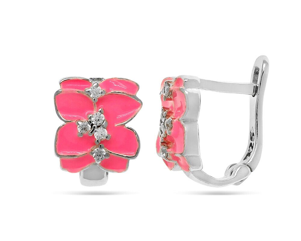 Серьги из серебра эмаль, Тсд10р