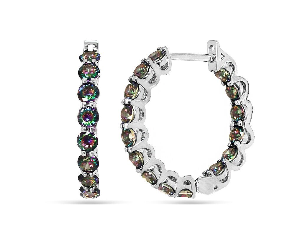 Серьги из серебра мистик кварц, МЦВА205