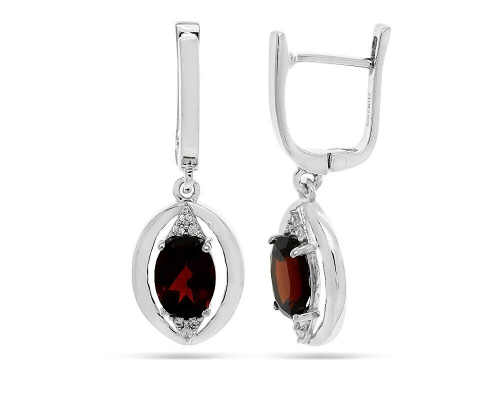 Серьги из серебра гранат, Зоря