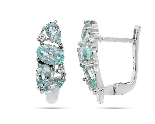Серьги из серебра топаз, Жади