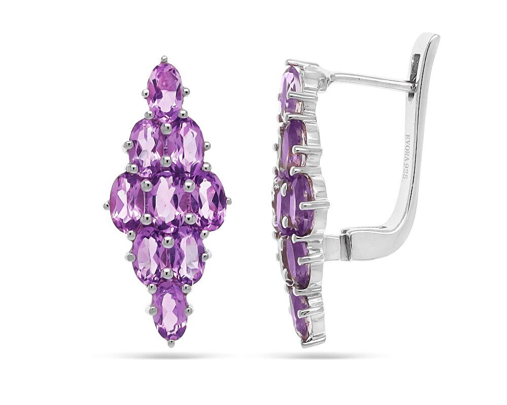 Серьги из серебра аметист, Анхела