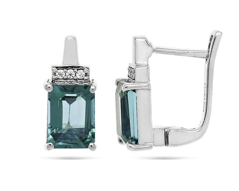Серьги из серебра лондон топаз кварц, Харден
