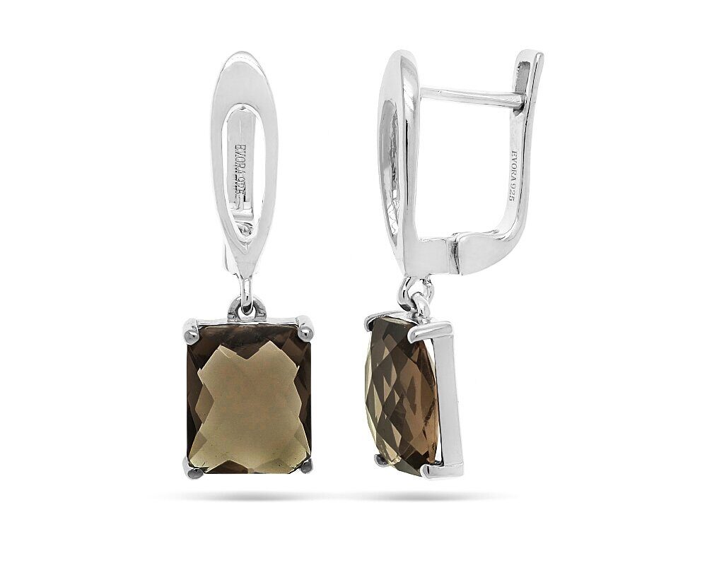 Серьги из серебра раухтопаз, Виктория