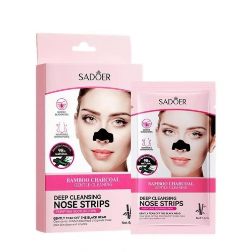SADOER  Маска - Пластырь для Носа BAMBOO CHARCOAL От Черных точек Нежное Очищение  (SD57911)  К6
