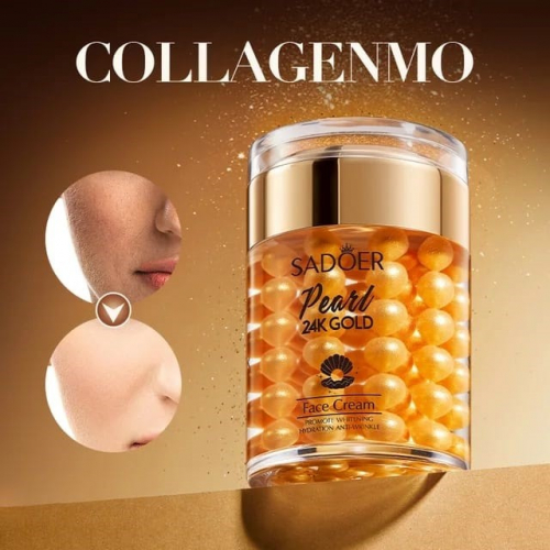 SADOER  Крем для лица 24K GOLD PEARL Омолаживающий ЖЕМЧУГ и ЗОЛОТО 24К  (шарики)  60г  (SD-58055)