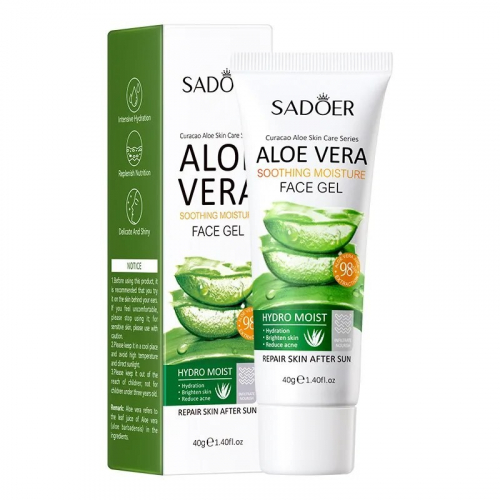 SADOER  Гель для лица ALOE VERA Успокаивающий с АЛОЭ  40г  (SD-94372)