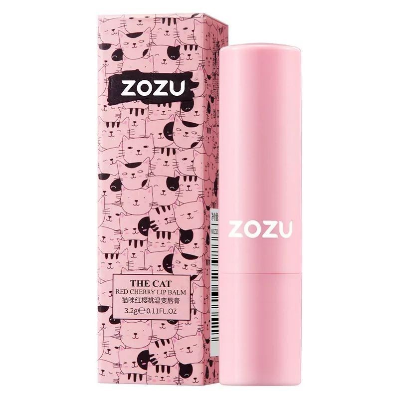 ZOZU Бальзам для Губ THE CAT проявляющий RED CHERRY 3.2г (ZOZU-23986)