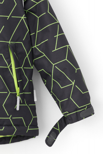 Crockid Куртка ВК 36087/н/3 Ал графит, зеленая геометрия Crockid