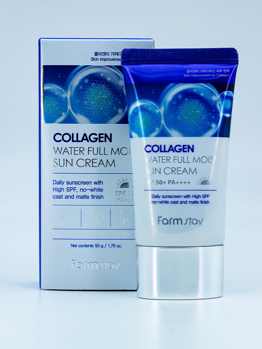 FARMSTAY - КРЕМ СОЛНЦЕЗАЩИТНЫЙ УВЛАЖНЯЮЩИЙ С КОЛЛАГЕНОМ COLLAGEN WATER FULL MOIST SUN CREAM, 50 G