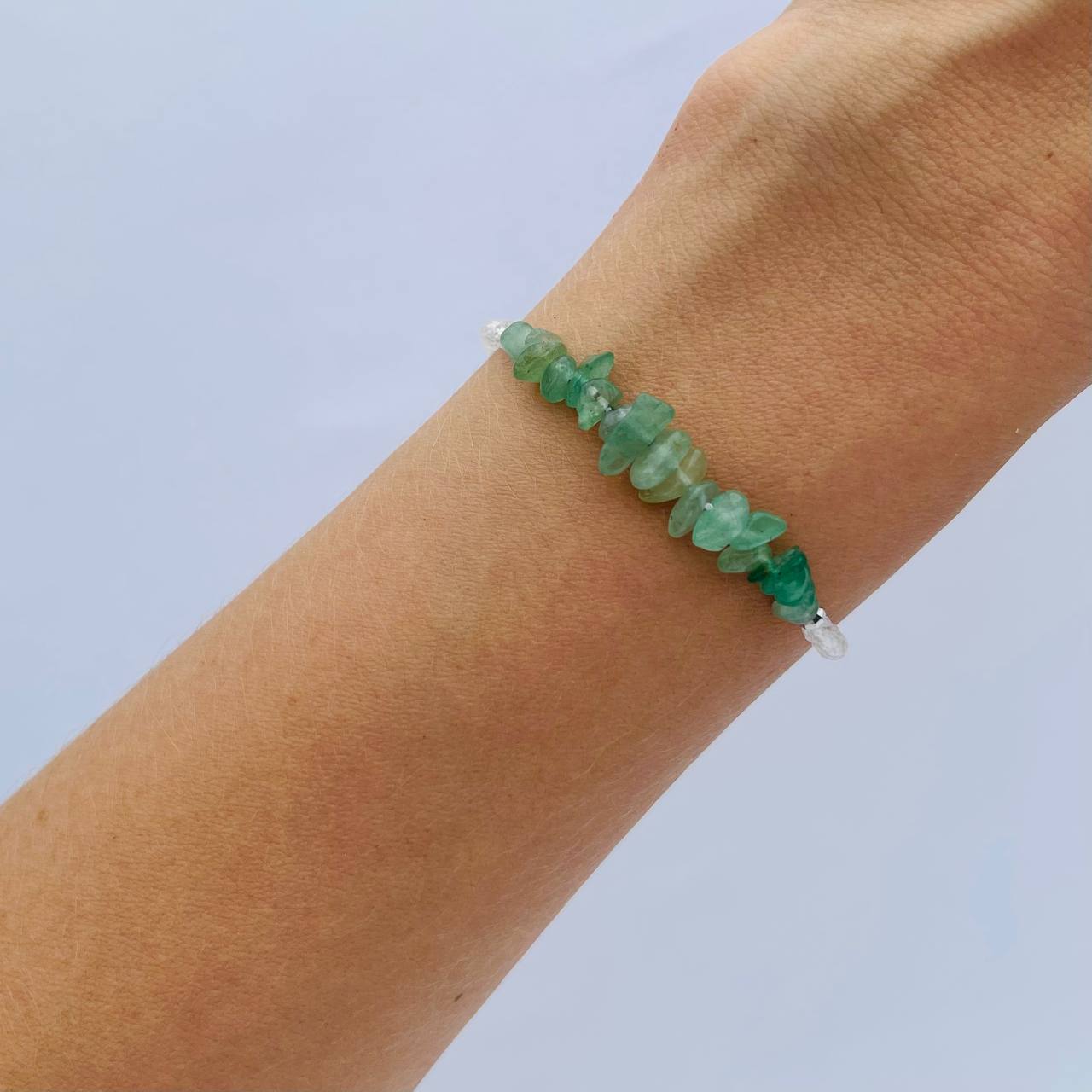 Радуга Самоцветов Браслет из Горного Хрусталя и зеленого Кварца