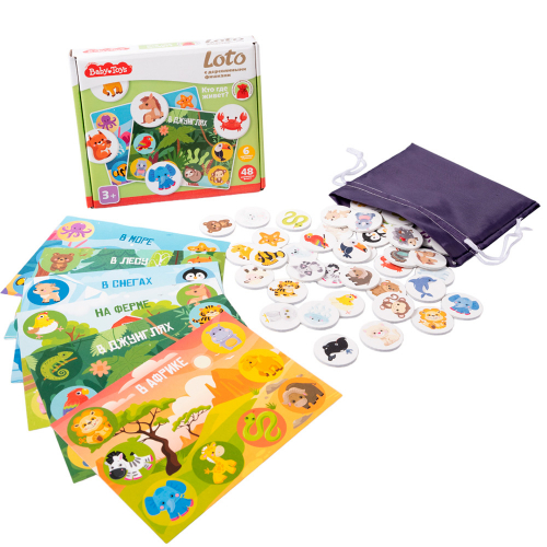 Лото с деревянными фишками Кто где живет? Baby Toys 04925 в Нижнем Новгороде