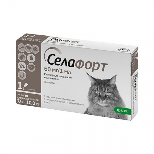 Селафорт 60мг/1мл для кошек 7,6-10 кг инсектоакарицидный препарат