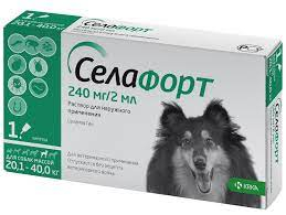 Селафорт для собак 20,1 - 40 кг, 1 х 240мг/2мл инсектоакарицидный препарат