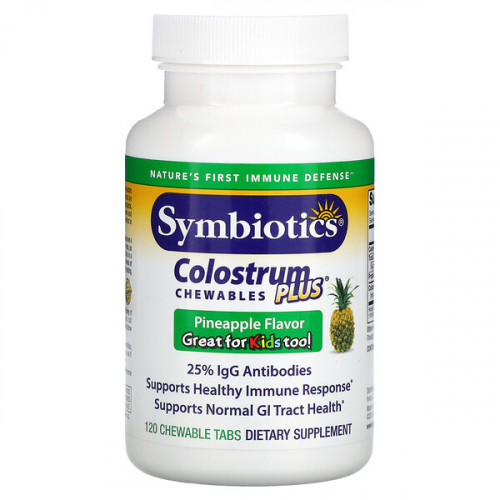 Symbiotics, Colostrum Plus, молозиво, 120 жевательных таблеток (0.18кг) 