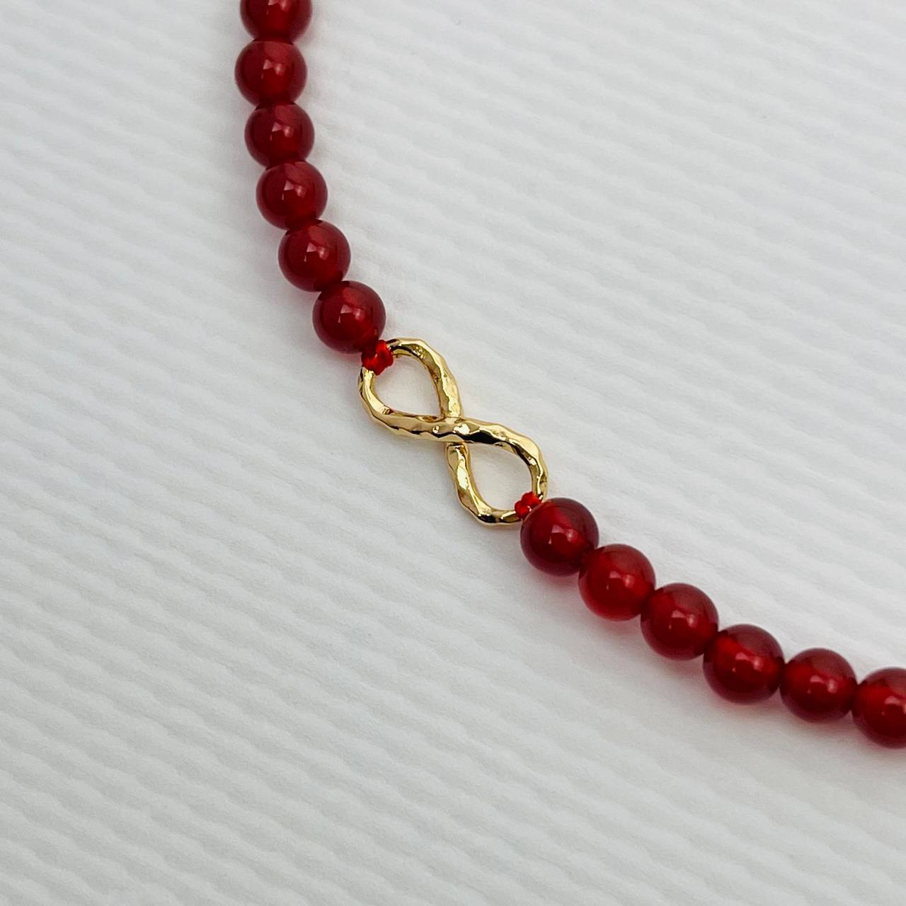 Радуга Самоцветов Бусы из Сердолика со вставкой