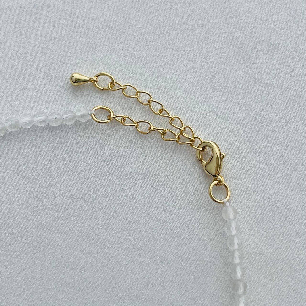 Радуга Самоцветов Бусы из Горного Хрусталя с перламутровой подвеской