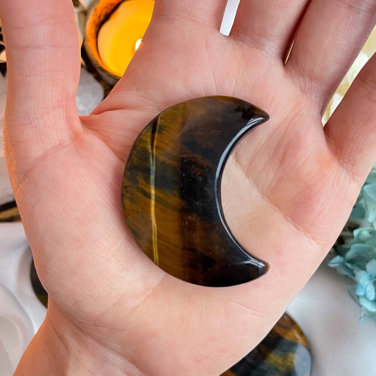 Радуга Самоцветов Месяц из Тигрово-Соколиного глаза