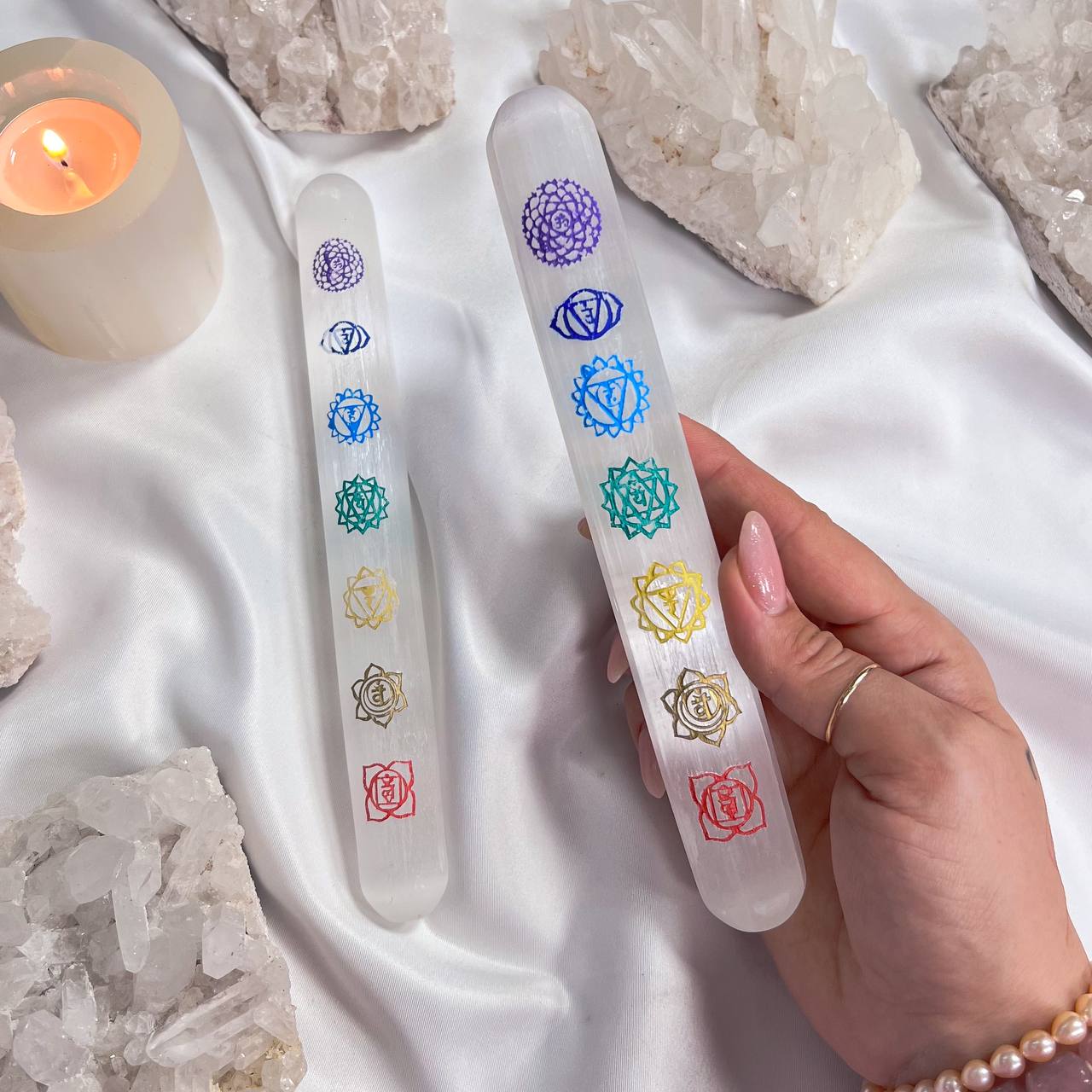 Радуга Самоцветов Массажная палочка из Селенита