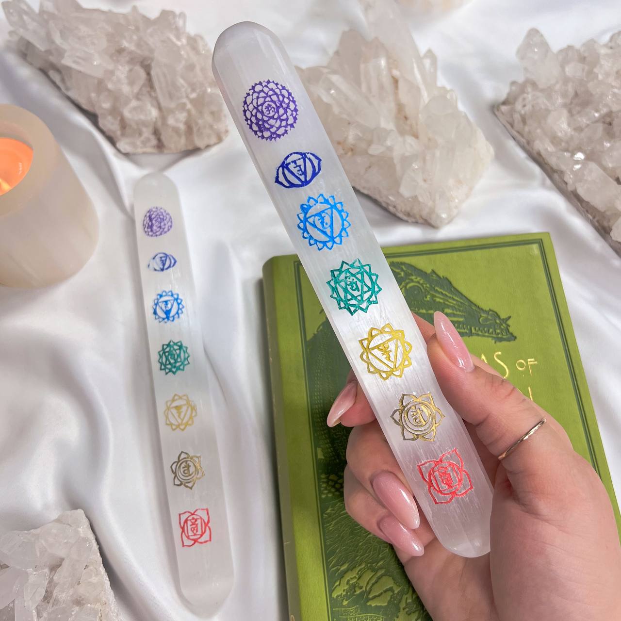 Радуга Самоцветов Массажная палочка из Селенита