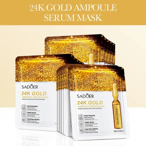 SADOER Ультрапитательная тканевая маска для лица 24K Gold Ampule Serum Mask