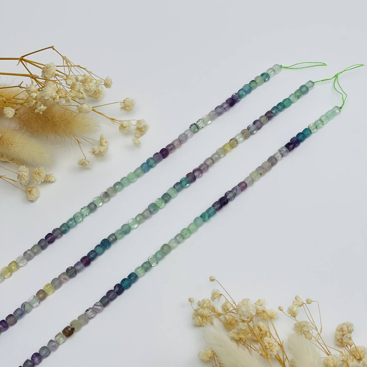 Радуга Самоцветов Бусины для украшений из Флюорита