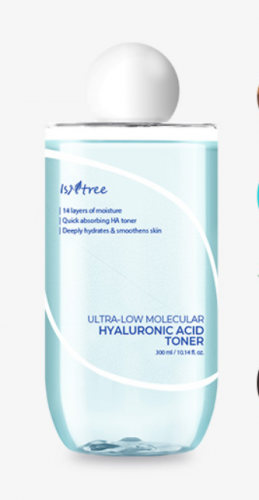 Тонер увлажняющий с гиалуроновой кислотой ISNTREE ULTRA-LOW MOLECULAR HYALURONIC ACID TONER(300 мл)