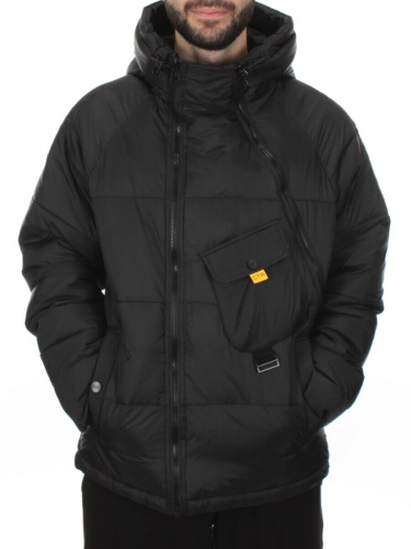 MR-7744 BLACK Куртка мужская зимняя (150 гр. холлофайбер) размер 48