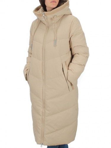 126 BEIGE Пальто зимнее женское (200 гр. холлофайбер) размер 46/48