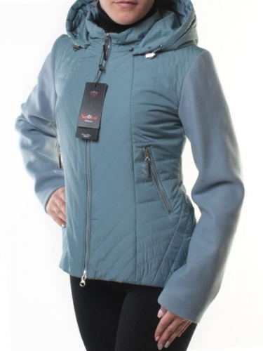 M-7036 GRAY/BLUE Куртка кашемировая женская (100 гр. синтепон) размер S - 42 российский