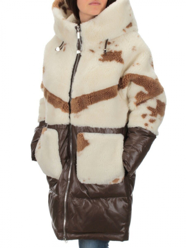 A58 DARK BROWN Пальто зимнее женское ANAVISTA (200 гр. холлофайбер) размер 44 российский
