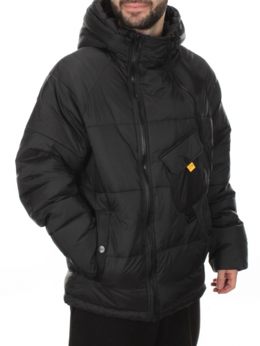 MR-7744 BLACK Куртка мужская зимняя (150 гр. холлофайбер) размер 48