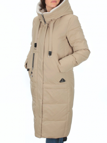 2270 BEIGE Пальто зимнее женское (200 гр. тинсулейт) размер 3XL - 52 российский