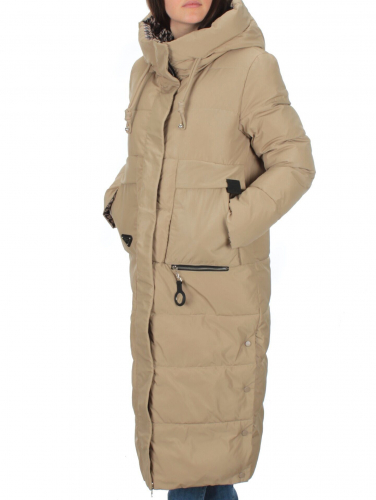 2272 BEIGE Пальто двухстороннее зимнее женское (200 гр. тинсулейт) размер 50