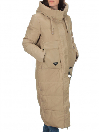 2272 BEIGE Пальто двухстороннее зимнее женское (200 гр. тинсулейт) размер 50