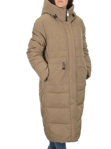 M-22120 DK. BEIGE Пальто женское зимнее (био-пух) размер XL - 48 российский