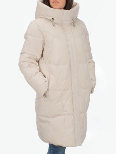 2301 LT. BEIGE Пальто зимнее женское Flance Rose (200 гр. холлофайбер) размер 46