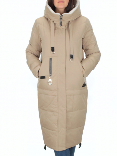 2270 BEIGE Пальто зимнее женское (200 гр. тинсулейт) размер 3XL - 52 российский