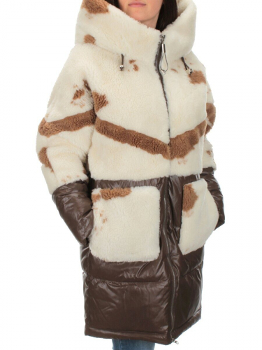 A58 DARK BROWN Пальто зимнее женское ANAVISTA (200 гр. холлофайбер) размер 44 российский