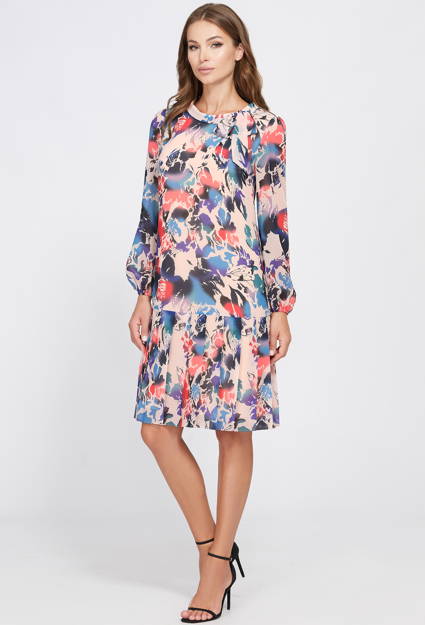 ст. цена2499руб.! Платье Bazalini 4778 бежевый узор