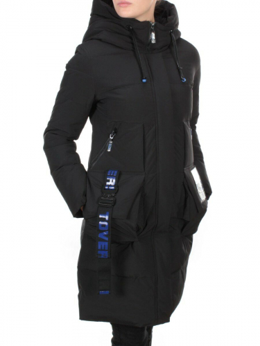 20-901 BLACK Пальто зимнее женское HAPPYSNOW (150 гр. холлофайбера)