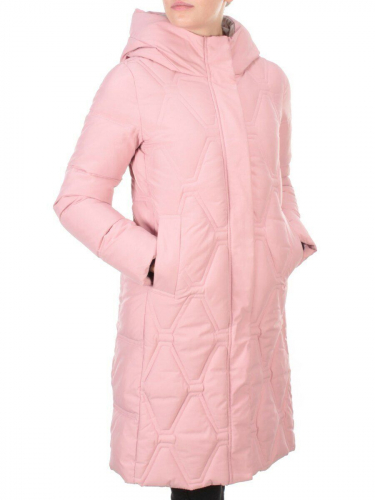 2158 PINK Пальто зимнее облегченное женское YINGPENG (150 гр .холлофайбер) размер XL - 48 российский