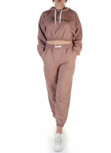 303-1 BROWN Спортивный костюм женский (100% хлопок) размер 54
