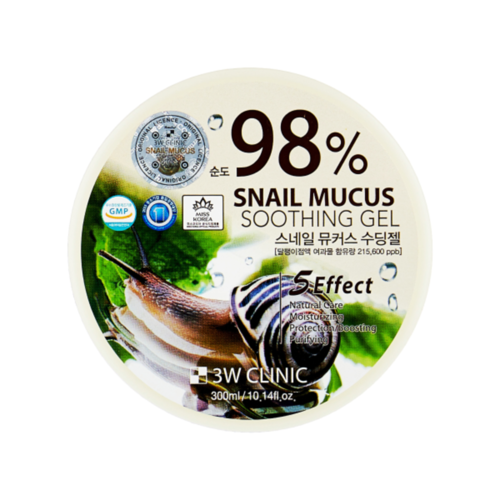 3W Clinic Гель универсальный с улиточным муцином 98% - Snail mucus soothing gel, 300мл