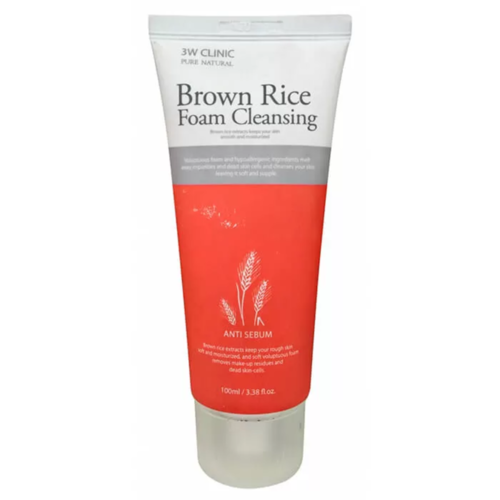 3W Clinic Пенка для умывания коричневый рис - Cleansing foam brown rice, 100мл